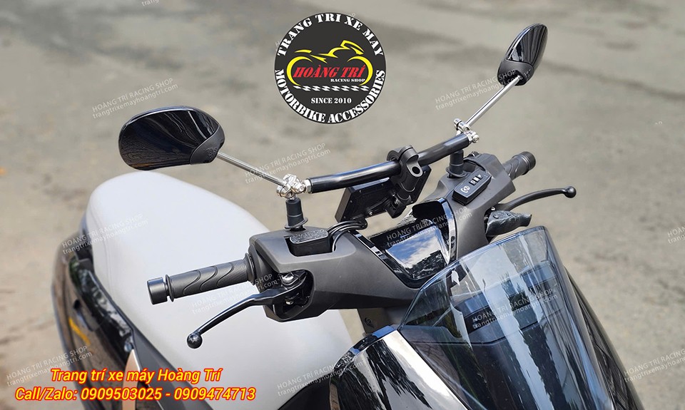 Thanh ngang ghi đông MotoWolf HB8 gắn chân kính hậu