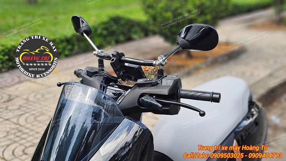 Thanh ngang ghi đông MotoWolf HB8 gắn chân kính hậu