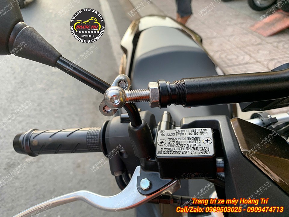 Thanh ngang ghi đông MotoWolf HB8 gắn chân kính hậu