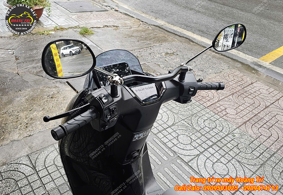 Thanh ngang ghi đông MotoWolf HB8 gắn chân kính hậu