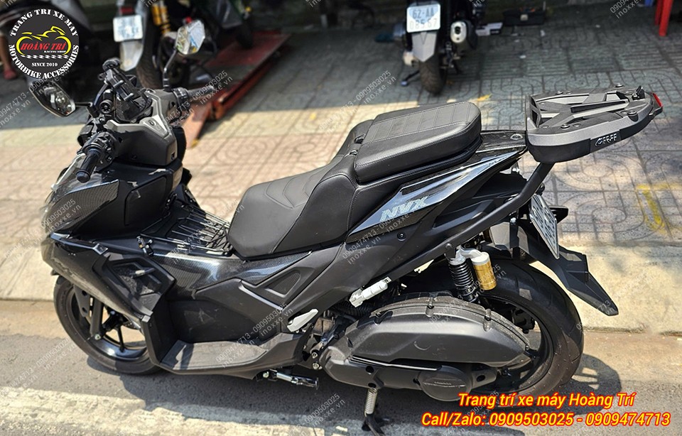 Yên độ 2 tầng Yamaha NVX kiểu Indo có đệm tựa lưng bật gấp