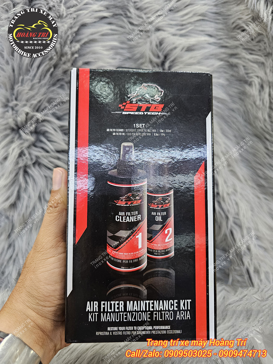 Bộ kit vệ sinh và dầu tẩm lọc gió STB