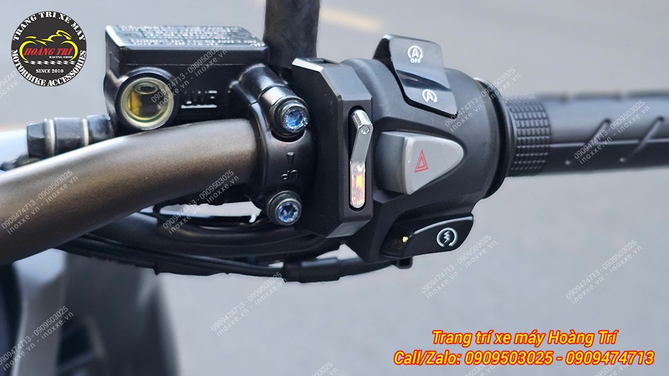 Cụm đèn bi cầu Shark Power cho xe ADV 150/ADV 160 tích hợp Led Audi chỉnh màu