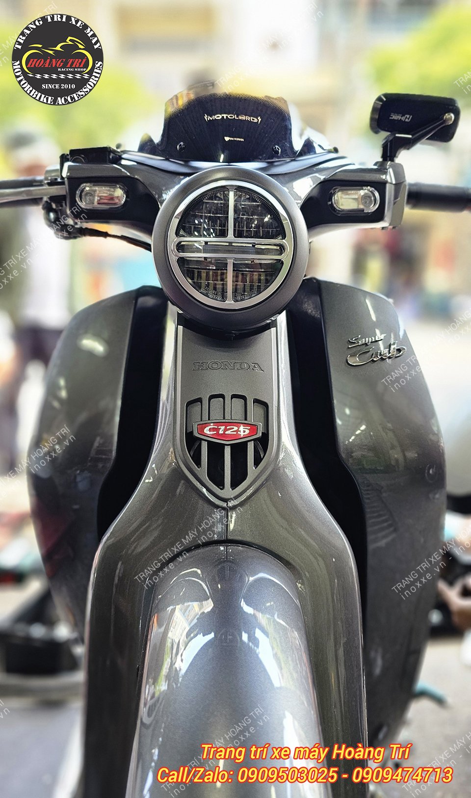 Ốp pha đèn nhôm Biker cho Super Cub 125