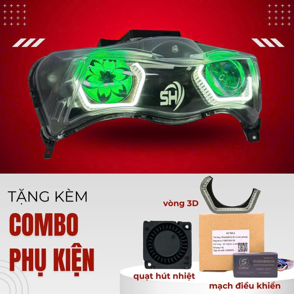 Cụm đèn pha bi cầu MTS-T500 dành cho SH125/150/160/350