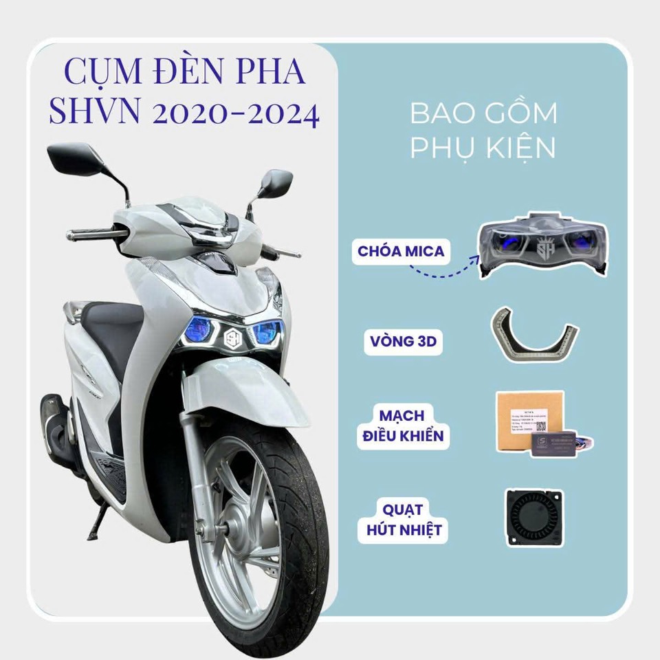 Cụm đèn pha bi cầu MTS-T500 dành cho SH125/150/160/350