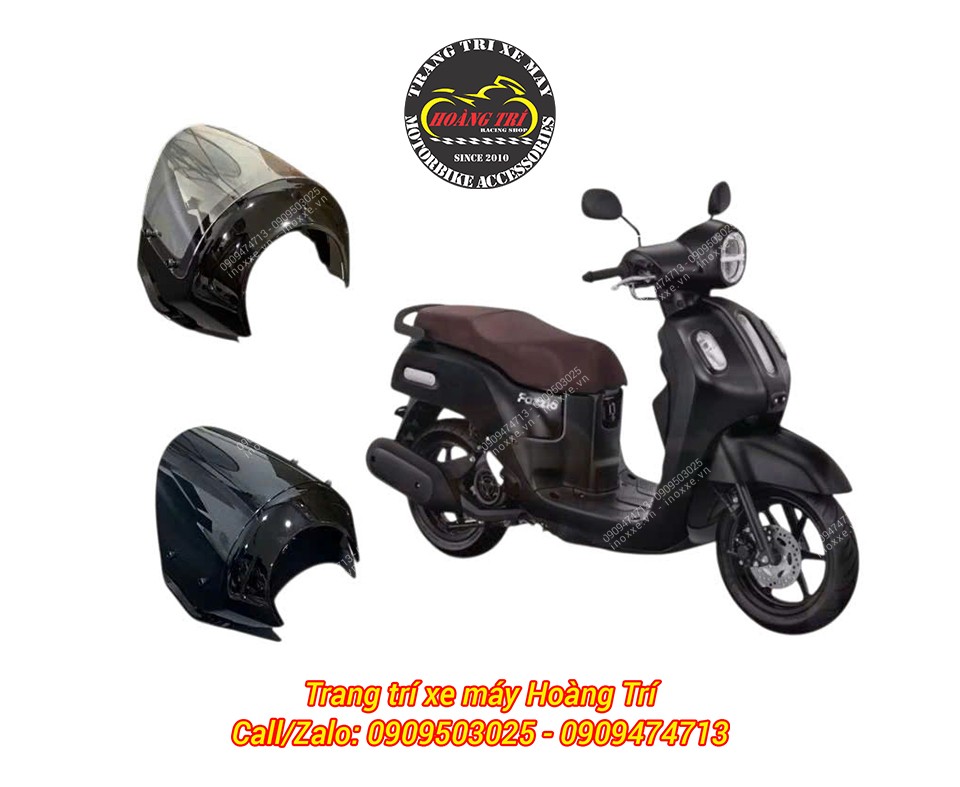 Kính chắn gió ốp chóa đèn pha Fazzio 125 kiểu Triumph