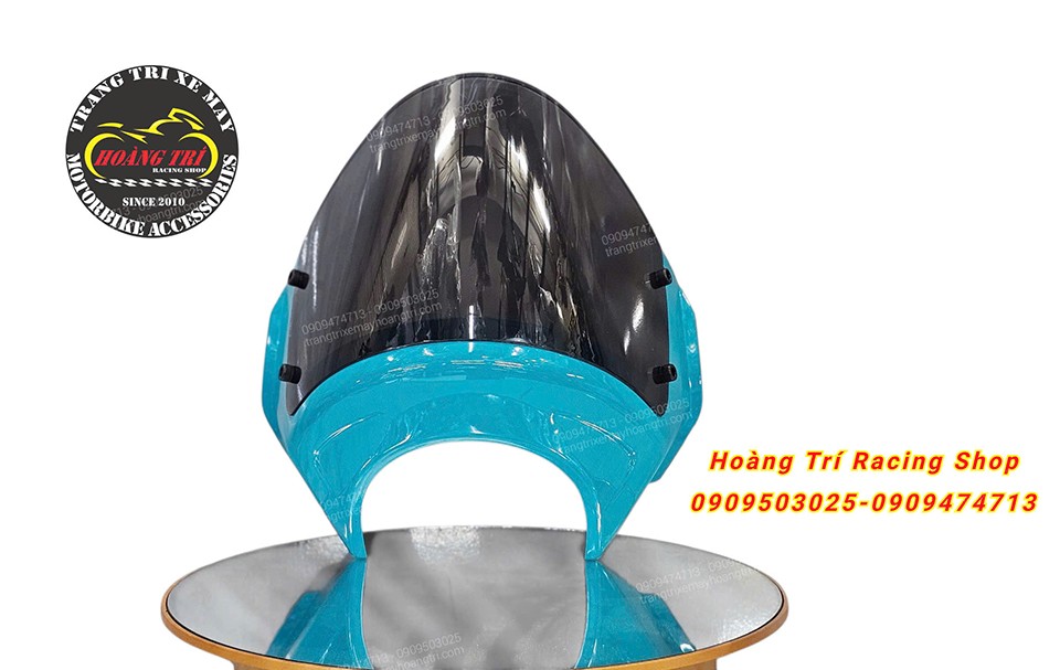 Kính chắn gió ốp chóa đèn pha Fazzio 125 kiểu Triumph