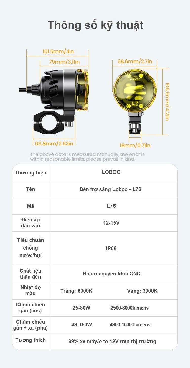 Đèn trợ sáng Loboo L7S