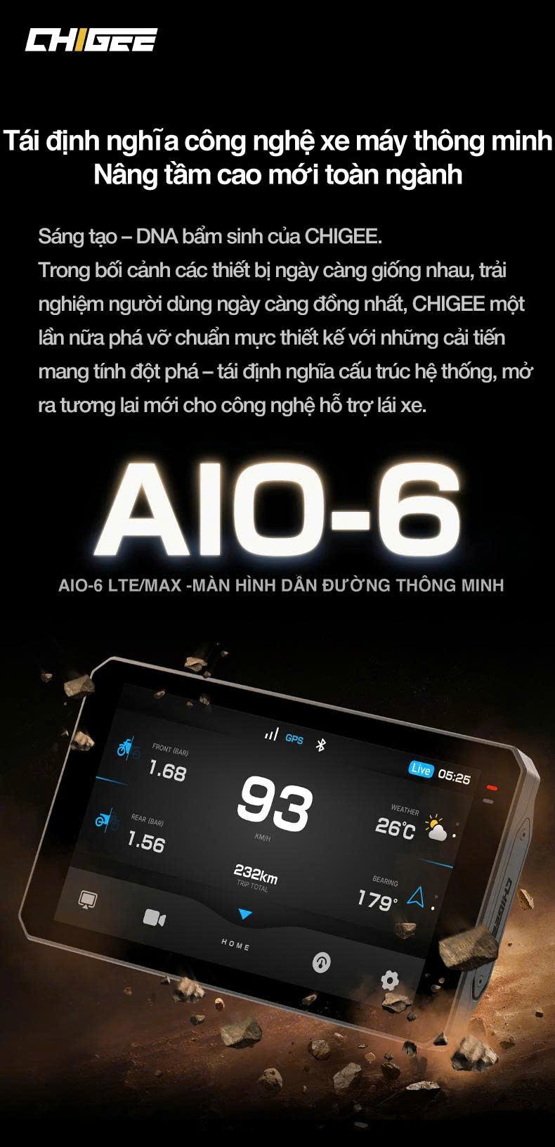 Màn hình dẫn đường, camera hành trình Chigee AIO-6