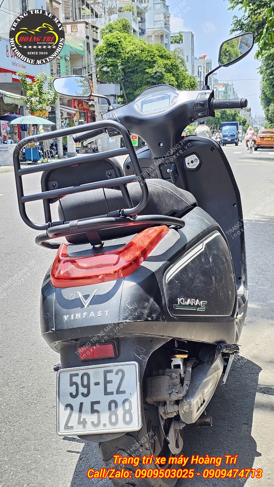 Baga sau lắp chuẩn cho xe máy điện Klara S kiểu Vespa