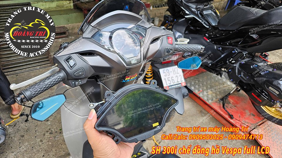 Độ đồng hồ Vespa Full LCD cho xe SH