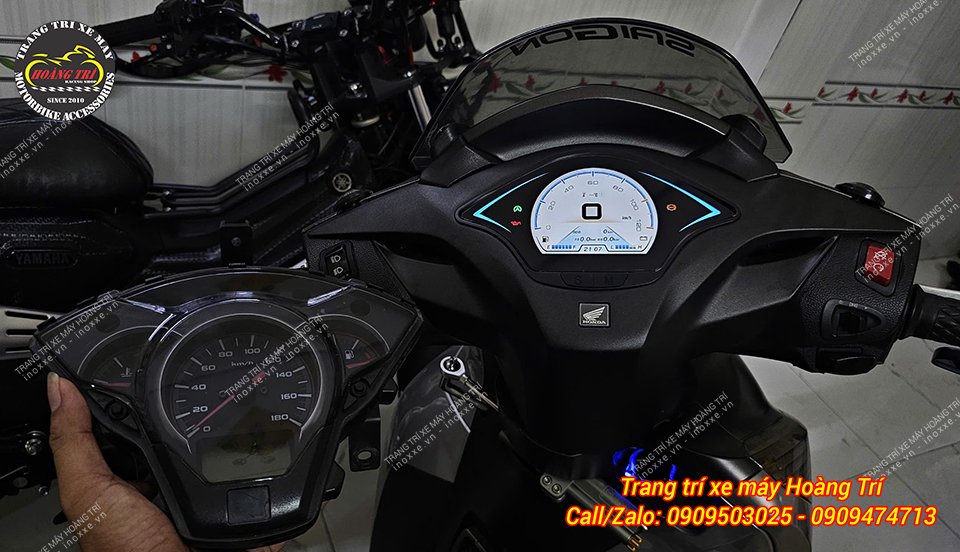 Độ đồng hồ Vespa Full LCD cho xe SH