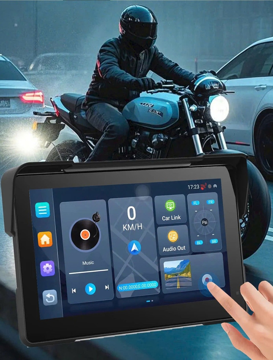 Màn hình Android 6 inch Motocycle T50M23 camera hành trình, dẫn đường, GPS, Sim 4G
