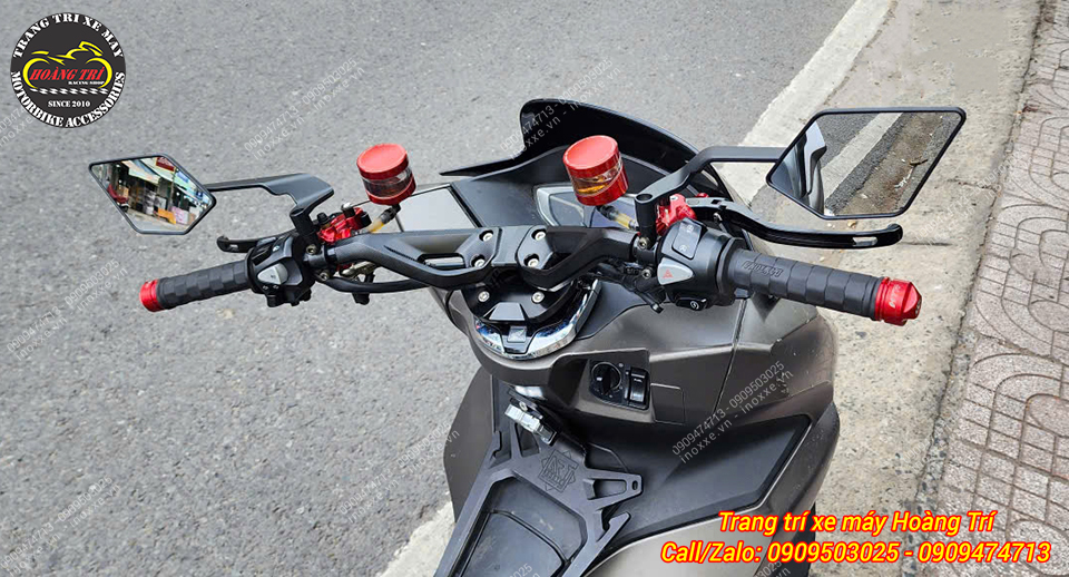 Ghi đông nhôm CNC kiểu TMax 560 độ cho xe PCX