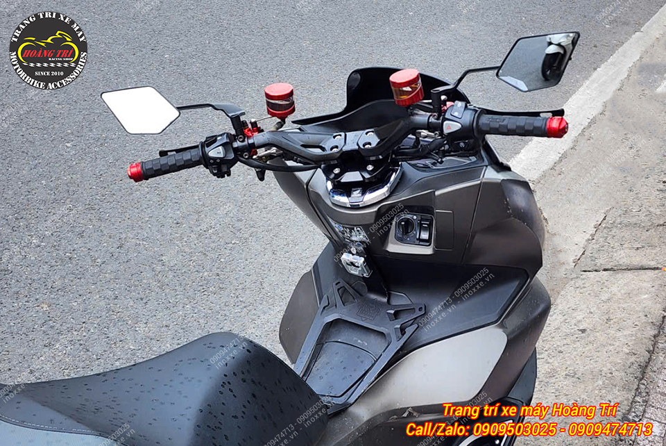 Ghi đông nhôm CNC kiểu TMax 560 độ cho xe PCX