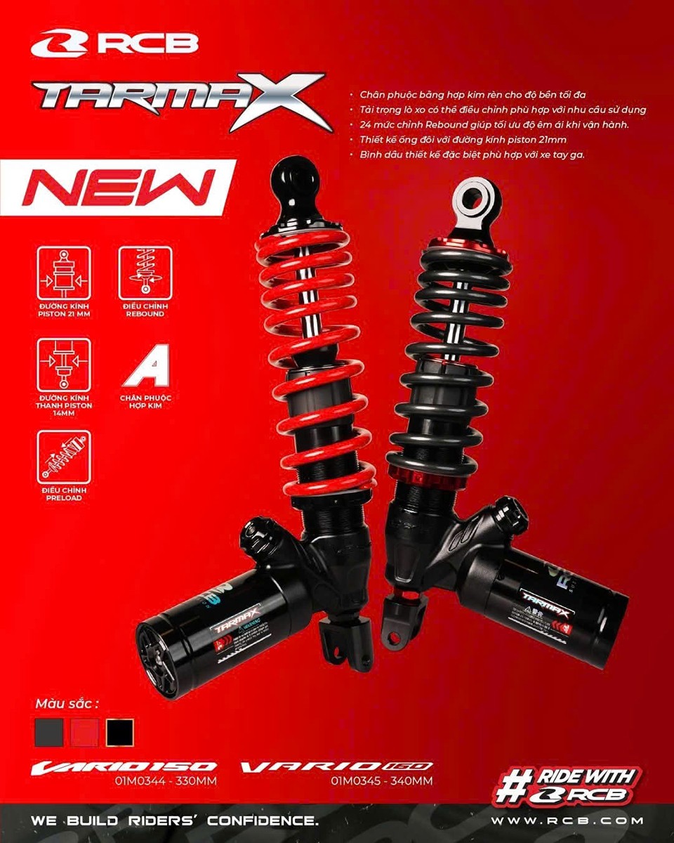 Phuộc sau RCB Tarmax cho xe Vario/Click 125-150-160