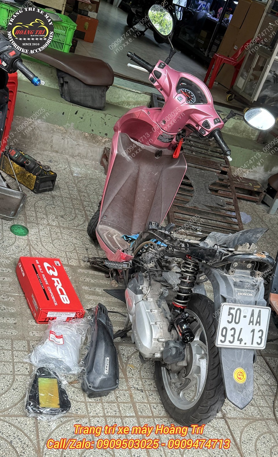 Phuộc sau RCB Tarmax cho xe Lead/Vision/Sh Mode/Scoopy/Stylo/Giorno