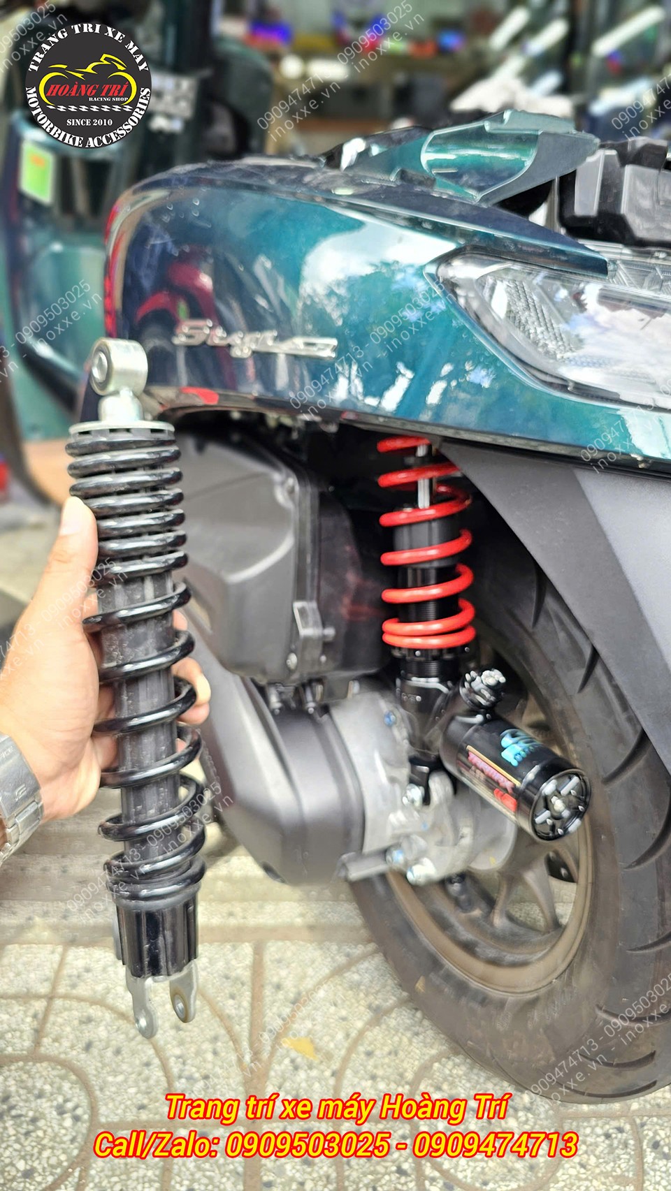 Phuộc sau RCB Tarmax cho xe Lead/Vision/Sh Mode/Scoopy/Stylo/Giorno