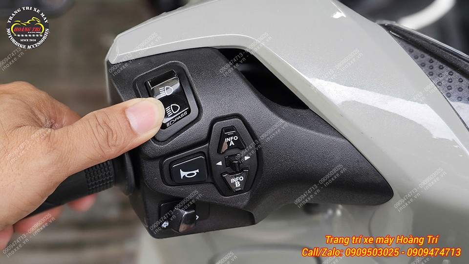 Mạch tắt mở đèn SH 350 tích hợp công tắc passing nhấn giữ 3 giây