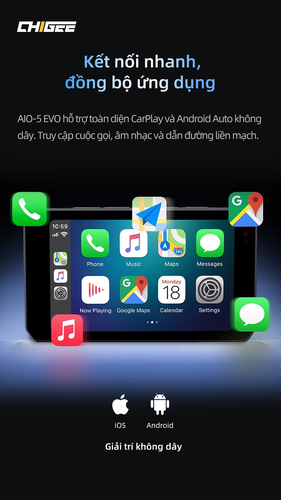 Màn hình Chigee AIO-5 EVO Camera hành trình và dẫn đường