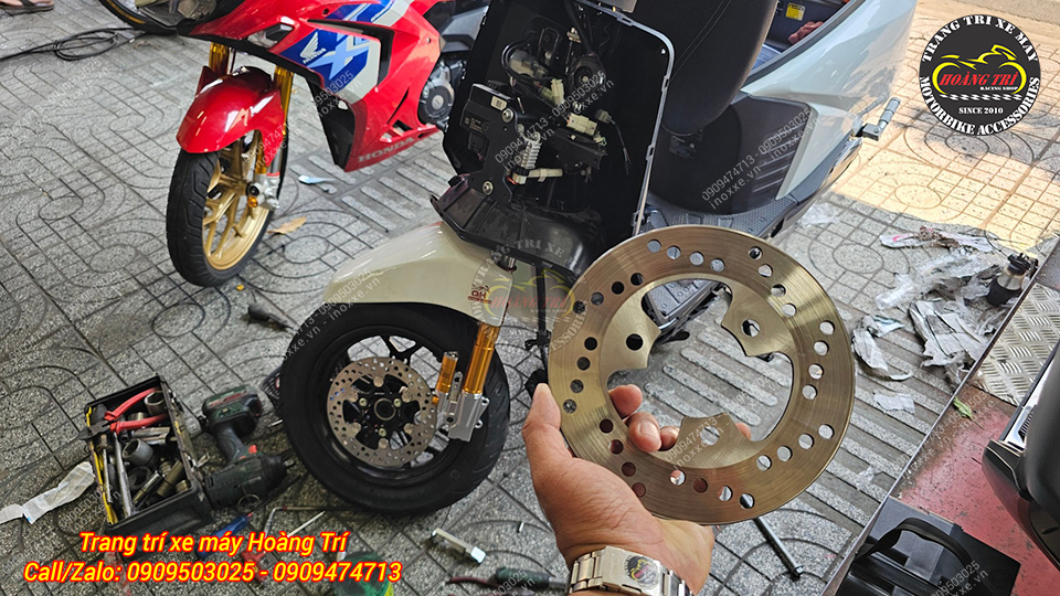 Phuộc trước Kingham độ cho xe máy điện Vero X