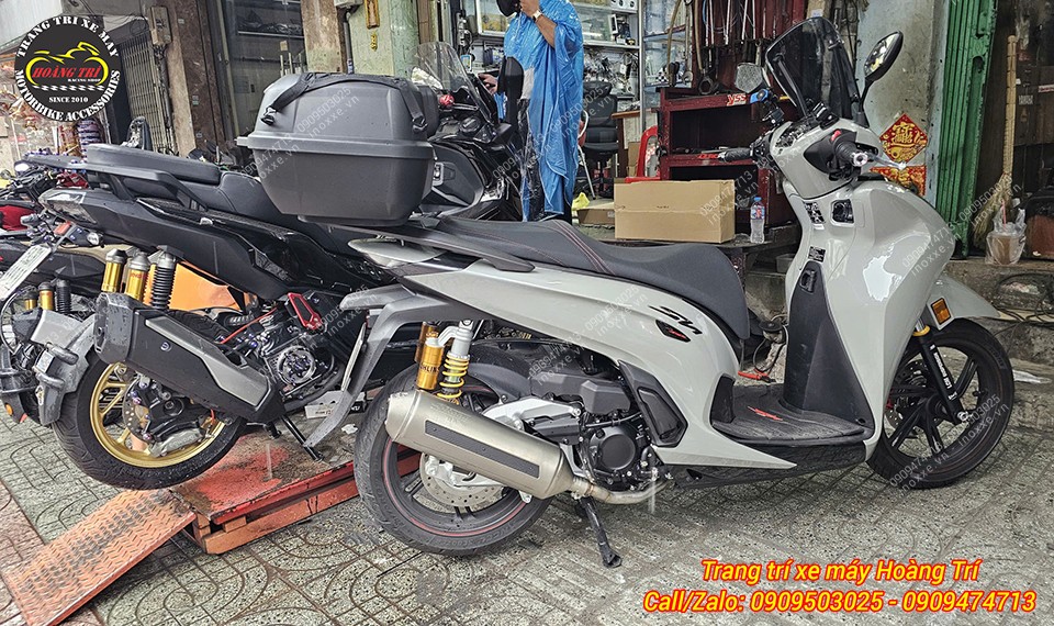 Full set pô 4 Road cho xe SH300/Sh350 chính hãng Leovince