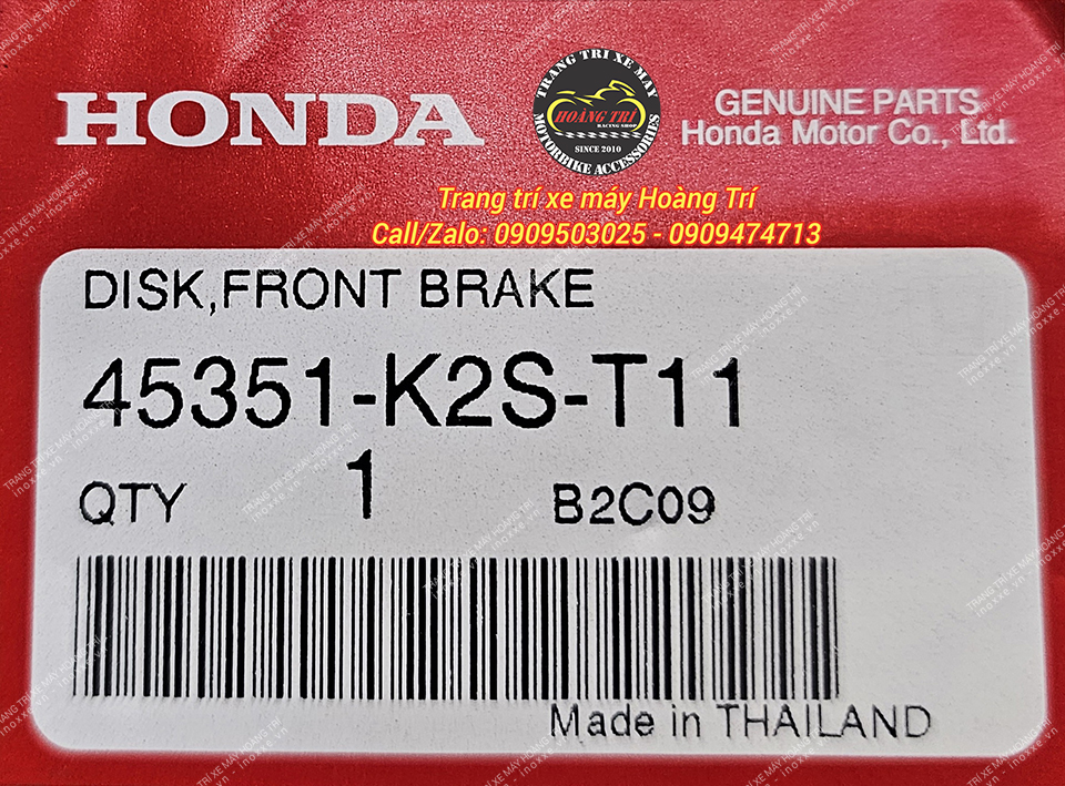 Trọn bộ mâm và đĩa phanh Click 160 ABS chính hãng Honda Thái Lan