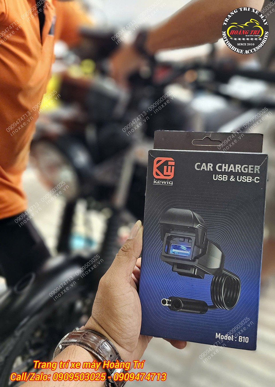 Sạc nhanh Kewig B10 - Sạc điện thoại dành cho xe máy