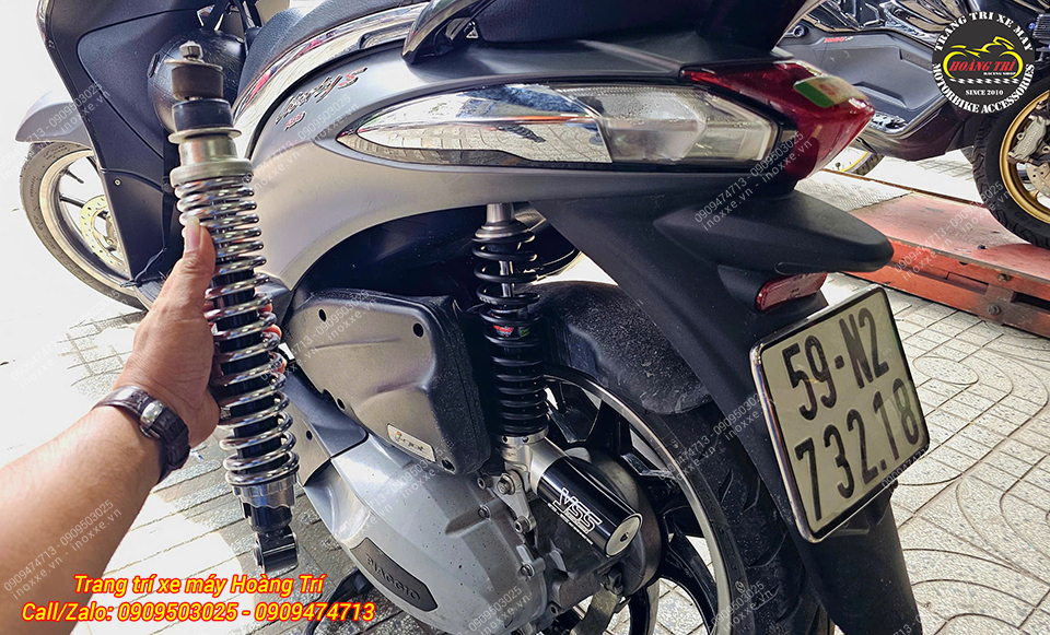 Phuộc bình dầu YSS G-series cho xe Piaggio Liberty/Vespa LX/Vespa X