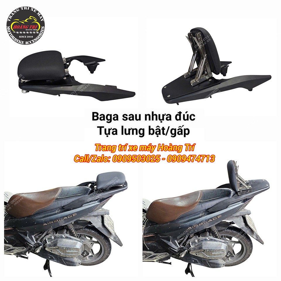 Baga sau tựa lưng Airblade bật/gấp 2 chiều