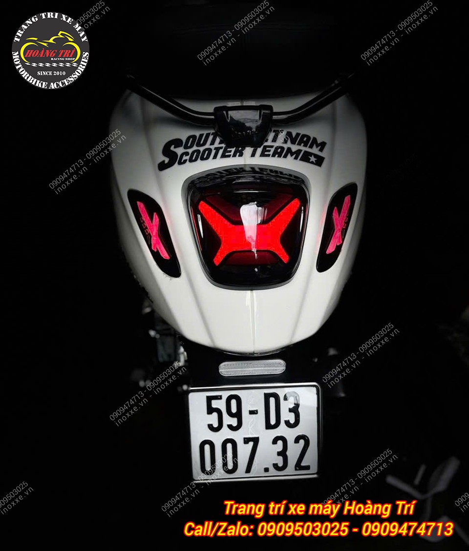 Bộ đèn Led Audi chữ X cho xe Vespa Sprint/Vespa Primavera