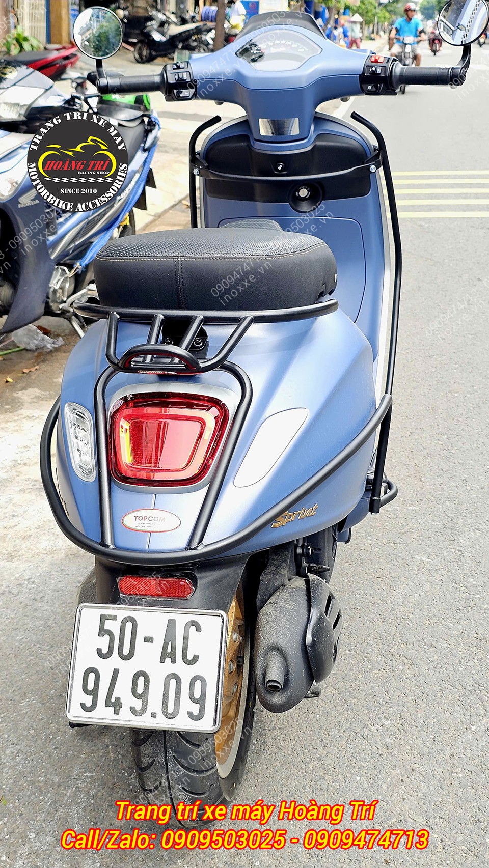 Khung bảo vệ xe Vespa Sprint, Primavera sơn tĩnh điện - Mẫu B2