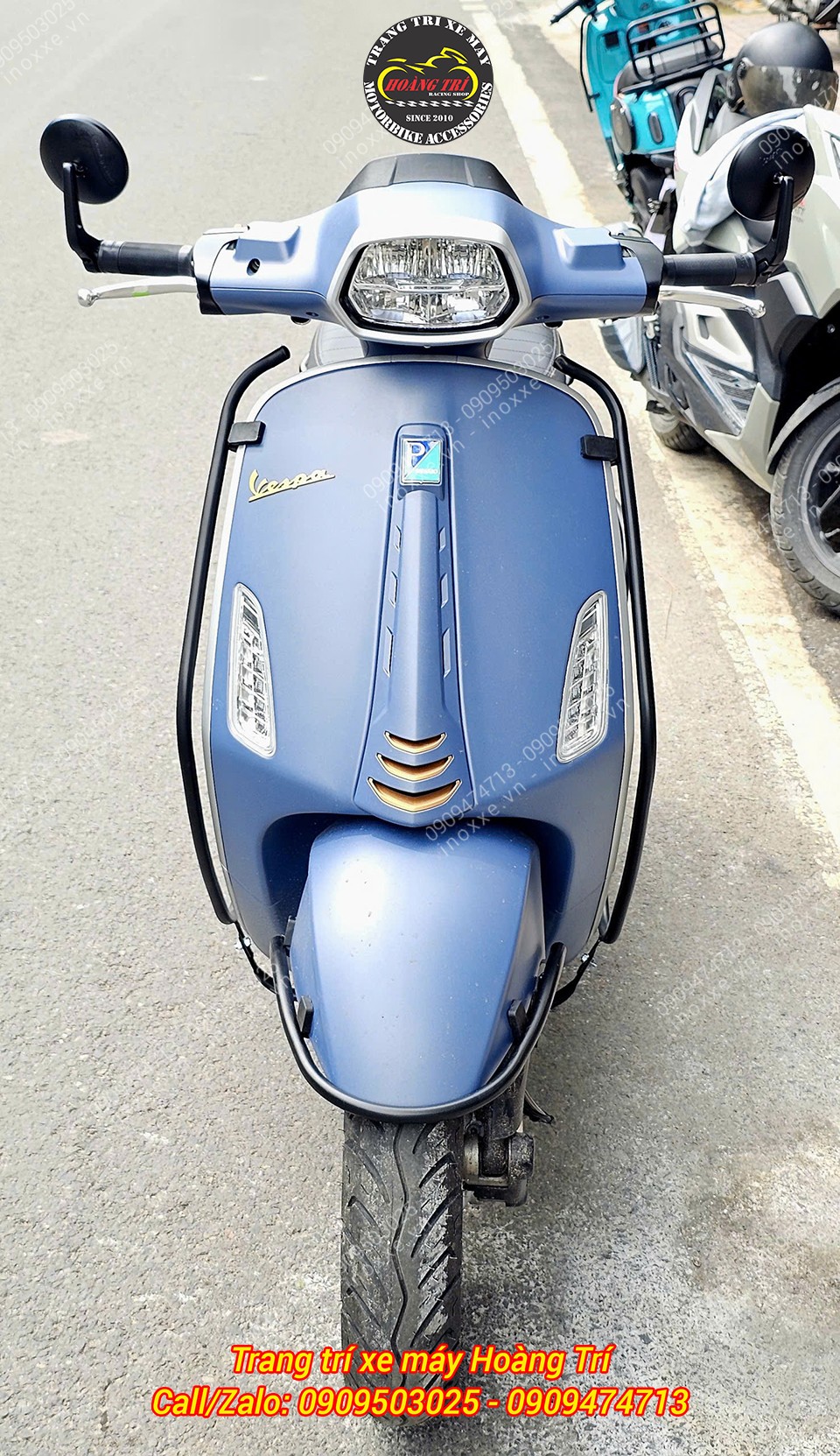 Khung bảo vệ xe Vespa Sprint, Primavera sơn tĩnh điện - Mẫu B2