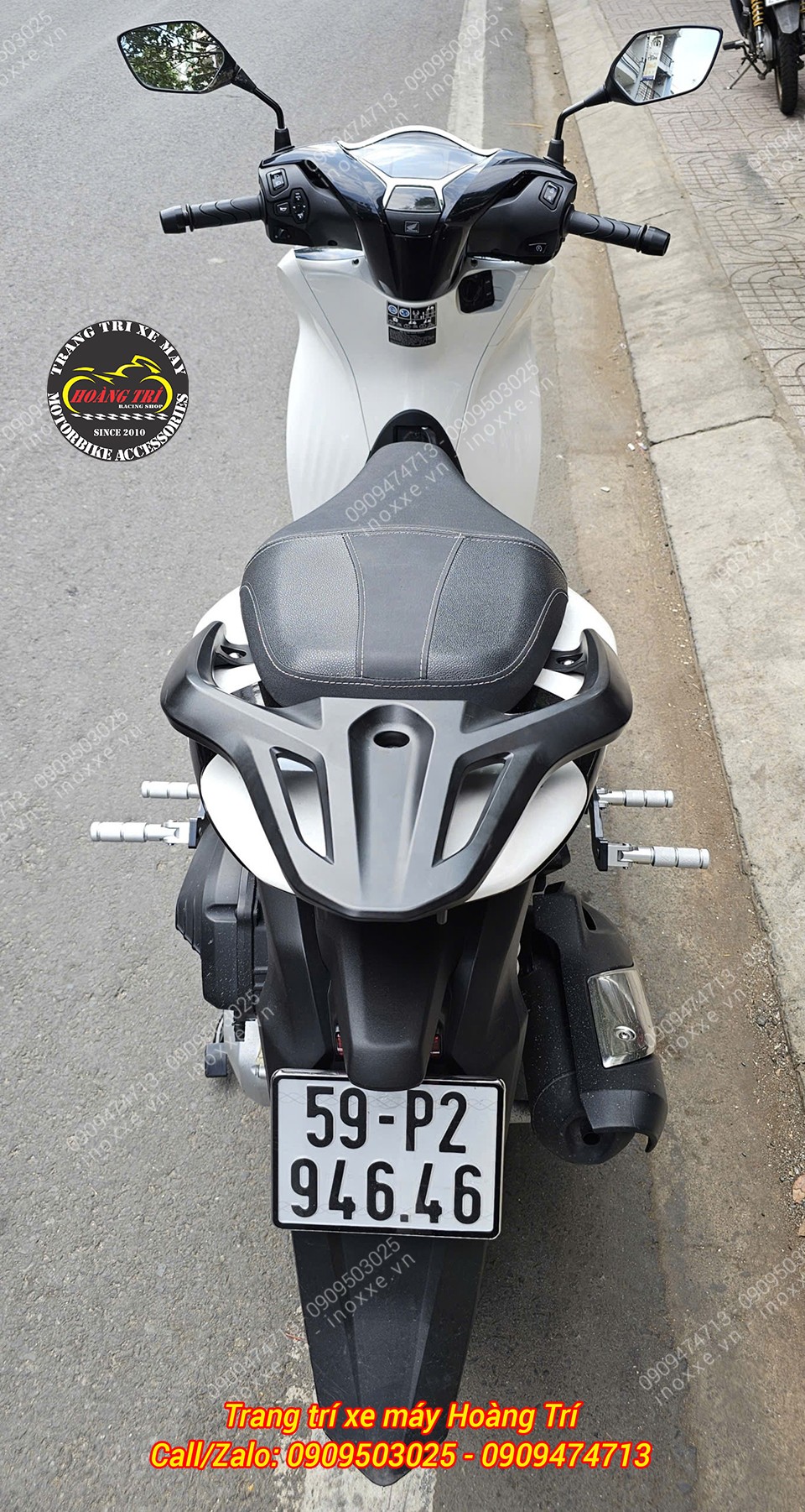 Gác chân phụ HTR nhôm CNC cho xe SH