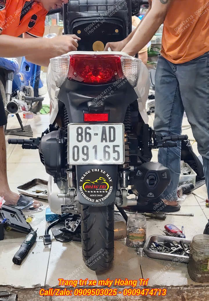 Gác chân phụ HTR nhôm CNC cho xe SH