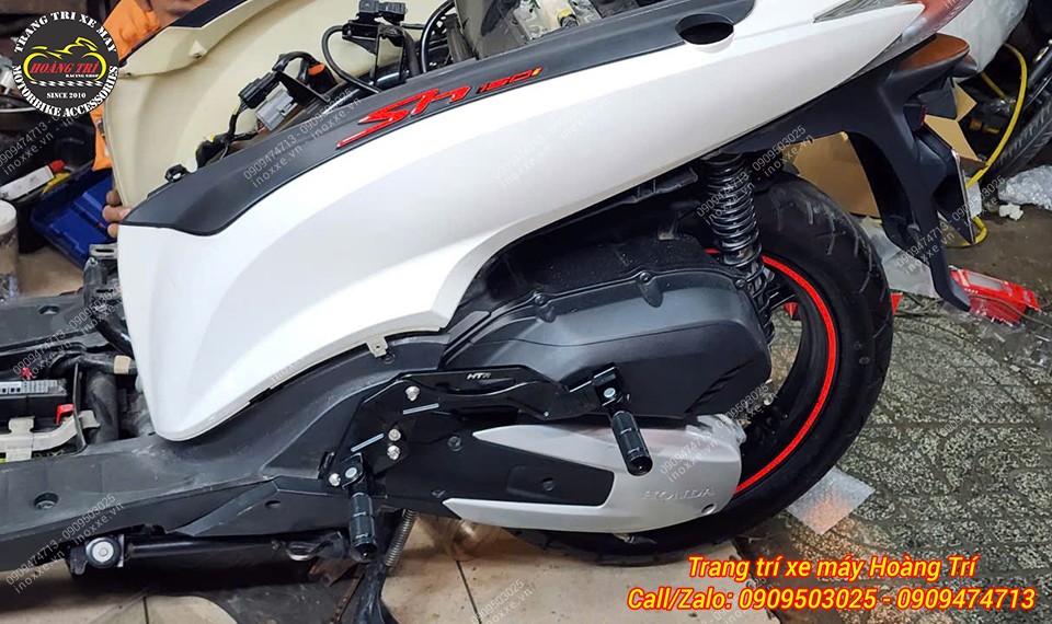 Gác chân phụ HTR nhôm CNC cho xe SH