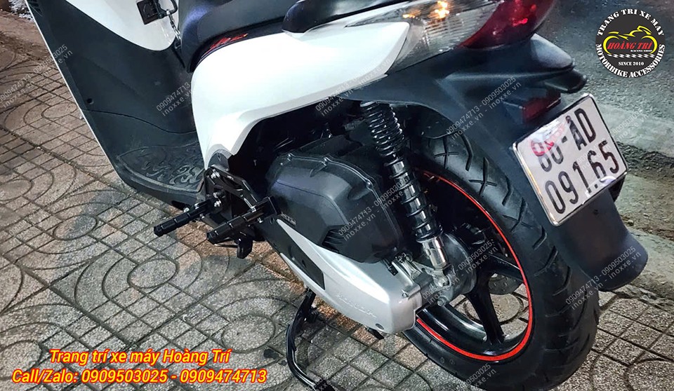 Gác chân phụ HTR nhôm CNC cho xe SH