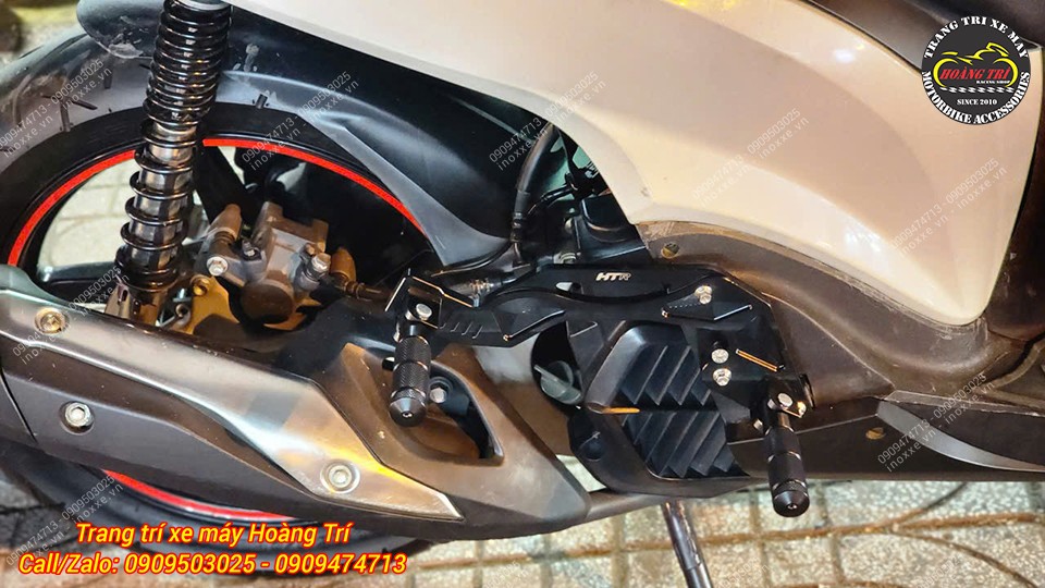 Gác chân phụ HTR nhôm CNC cho xe SH
