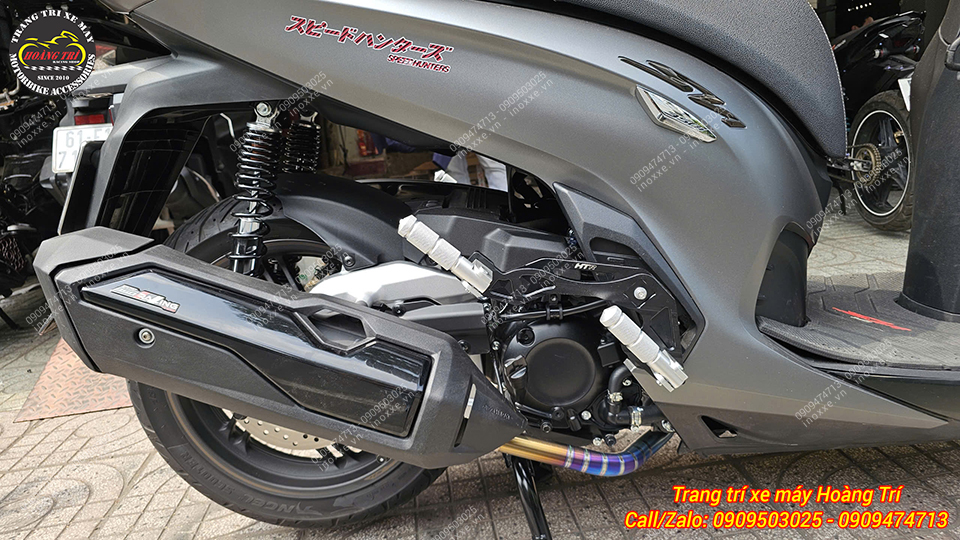 Gác chân phụ HTR nhôm CNC cho xe SH