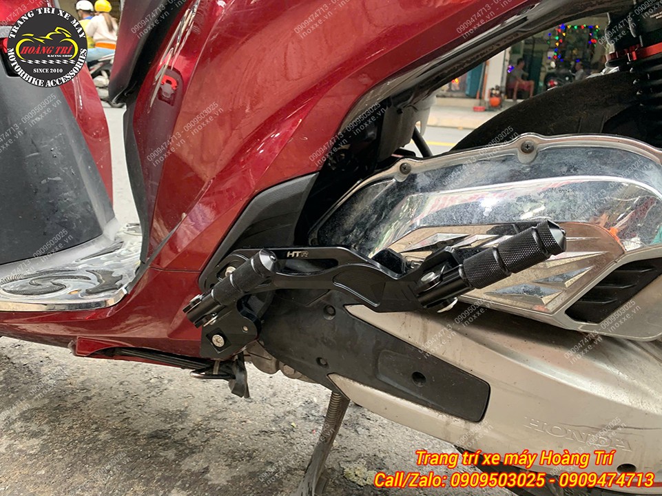 Gác chân phụ HTR nhôm CNC cho xe SH