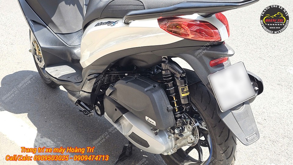 Phuộc bình dầu Racing Boy VD ti vàng lắp cho xe Piaggio MedLey