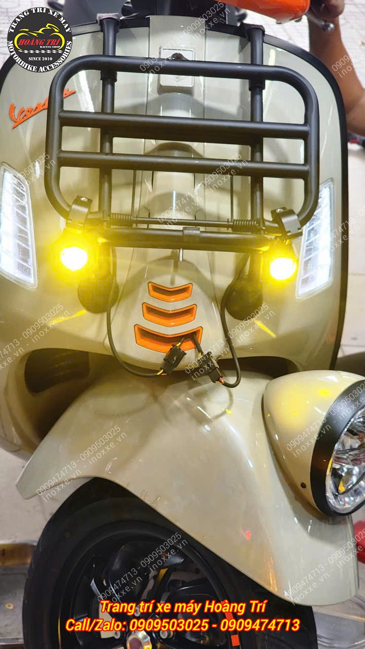 Lắp đèn trợ sáng cho xe Vespa