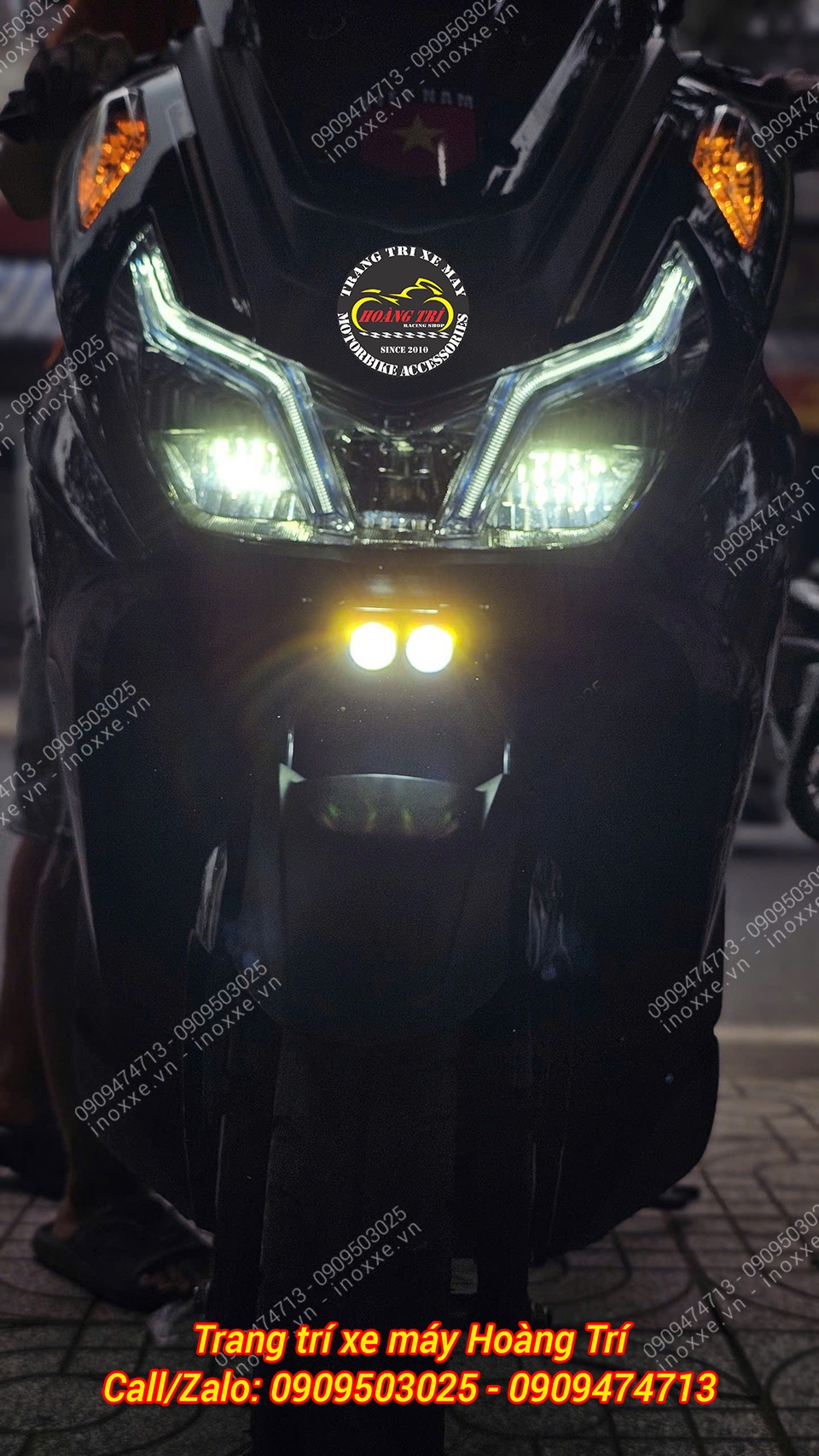 Lắp đèn trợ sáng cho xe Yamaha Lexi 155