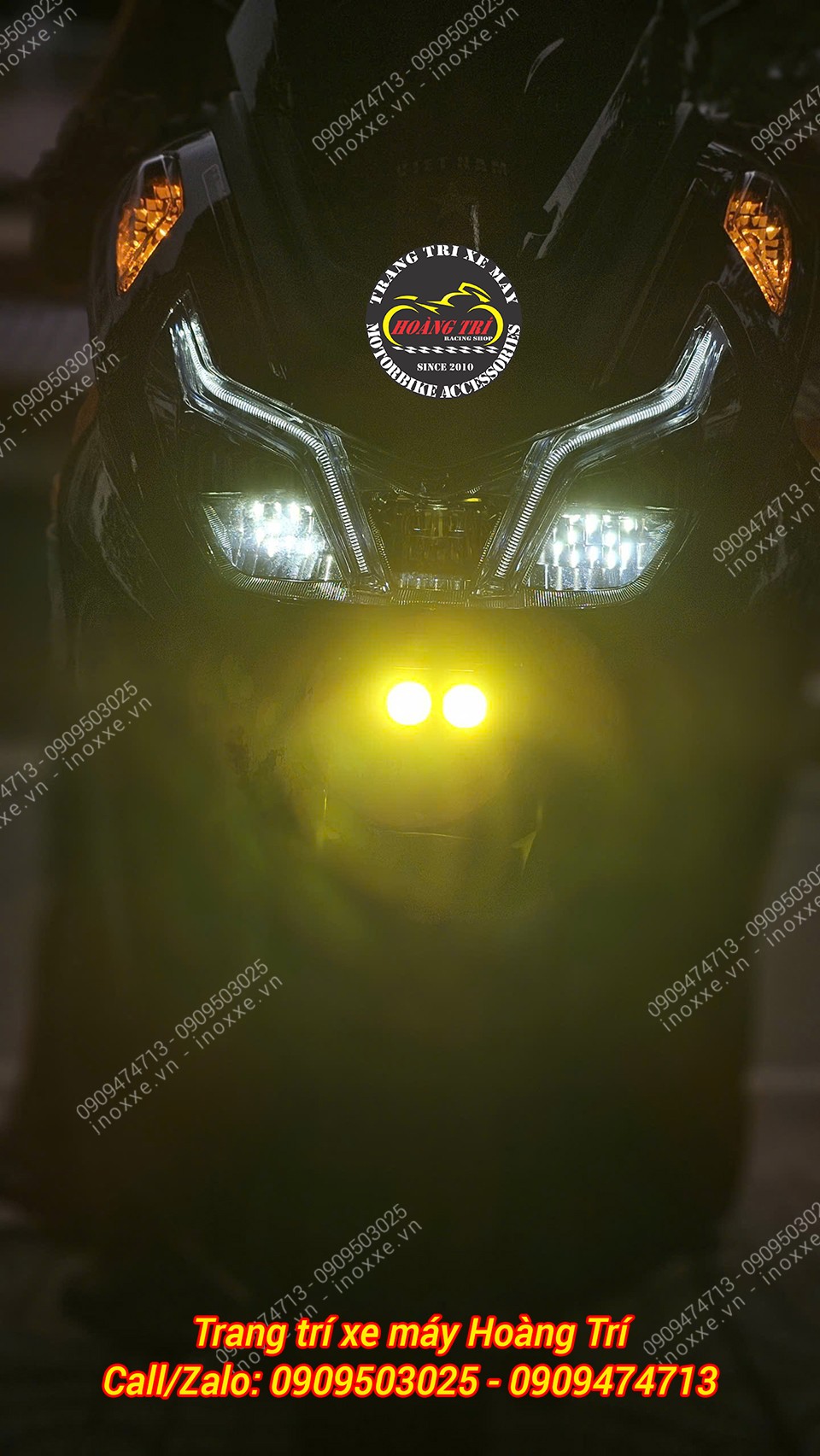 Lắp đèn trợ sáng cho xe Yamaha Lexi 155
