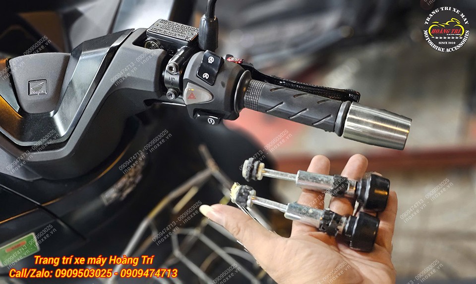 Gù inox chống rung tay lái xe máy