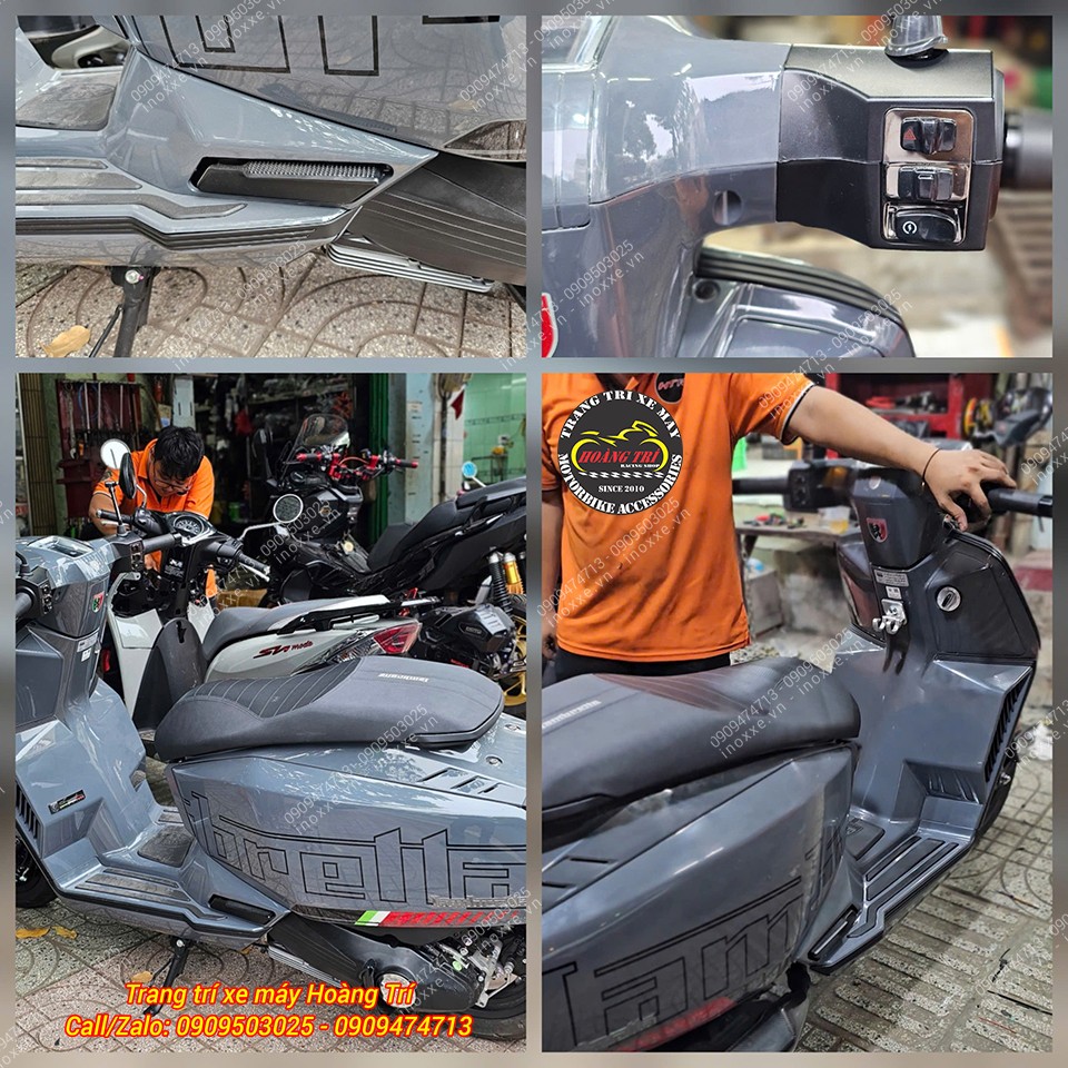 Độ bật gác chân sau tự động cho xe Lambretta