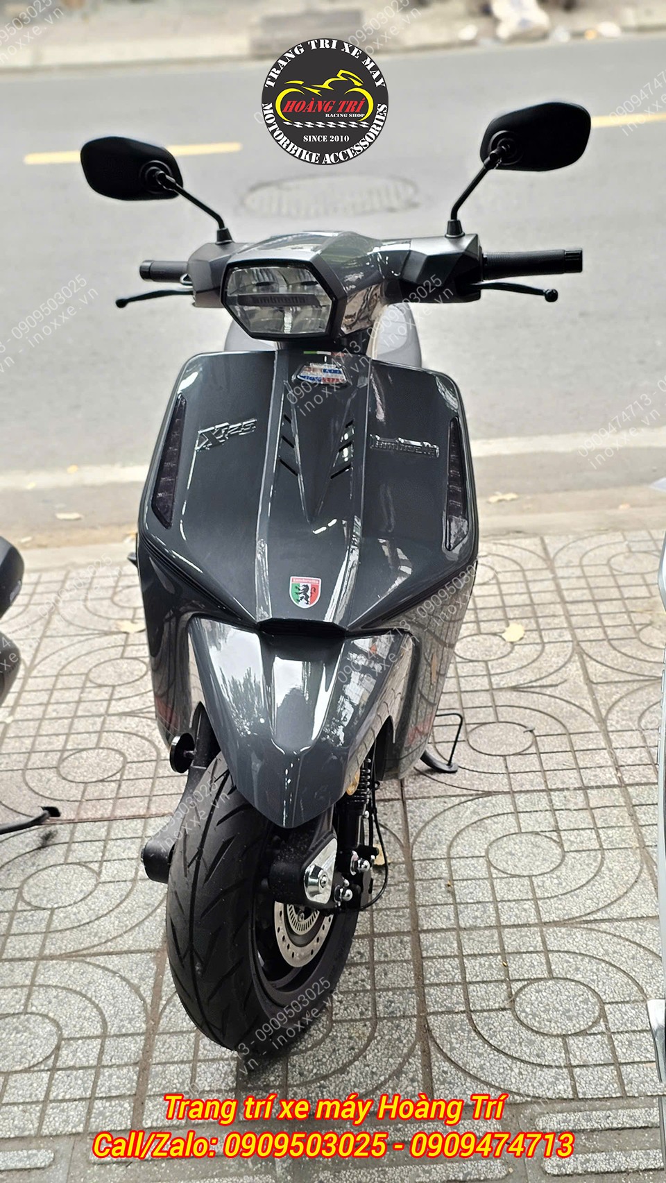 Độ bật gác chân sau tự động cho xe Lambretta