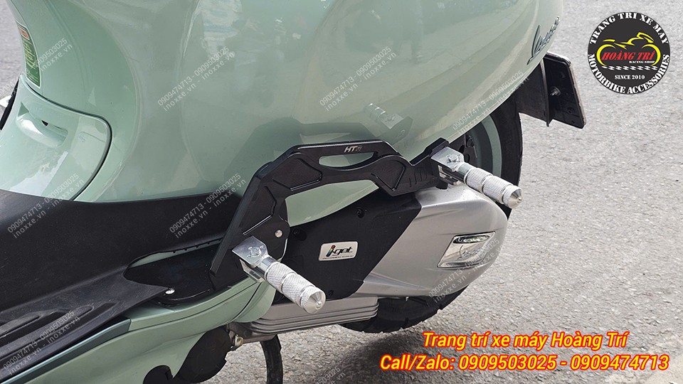 Gác chân phụ HTR nhôm CNC cho xe Vespa