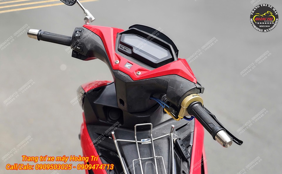 Cùm tăng tốc Domino chính hãng màu vàng đồng, dây ga dưới